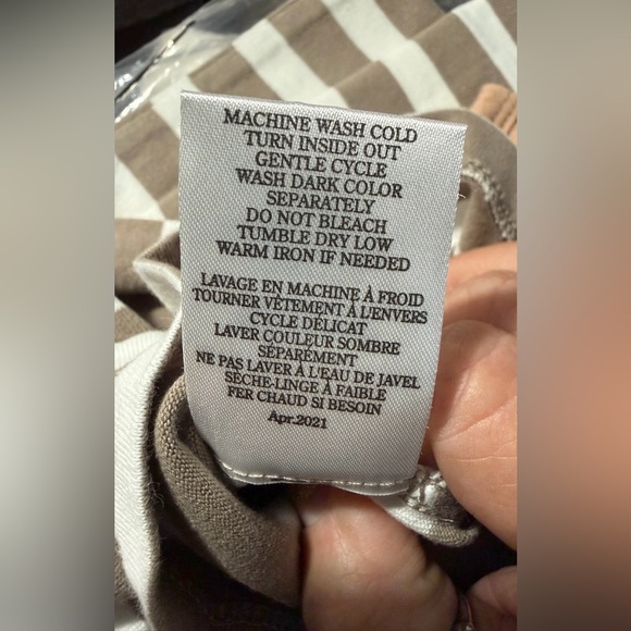 REVOLVE Z Supply NWT Aya Stripped Knee-Length Dress In Washed Taupe Color. Large - Picture 12 of 16